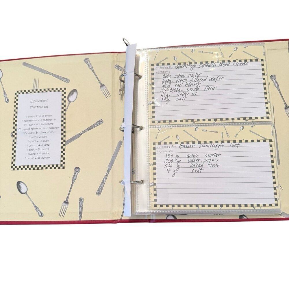 C.R. Gibson Red Recipe Card Binder Book with 20 Slots For Recipe Card - Picture 5 of 6